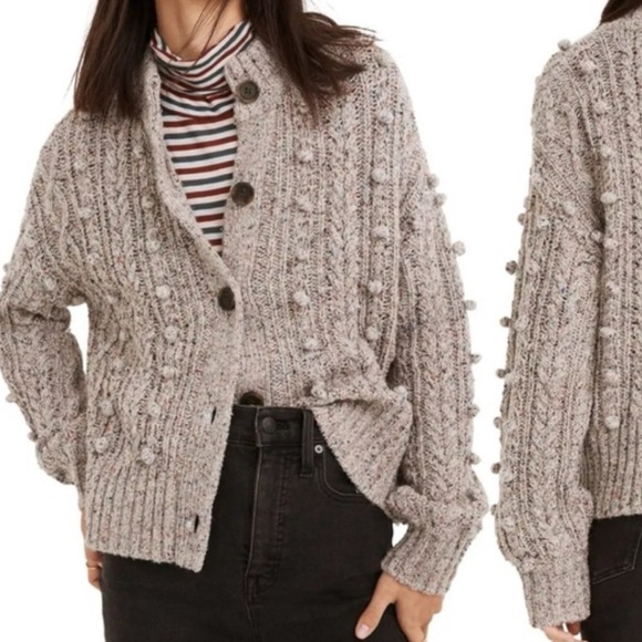 Madewell Heathshire Bobble Silk Grey Cardigan Sweater Size XXS - Picture 3 of 5